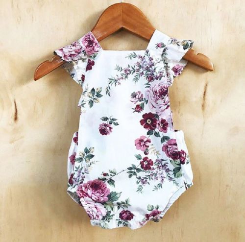 Martina Floral Romper Girls Baby White Floral Haber Baby Baby New Lace Embroidered One Piece