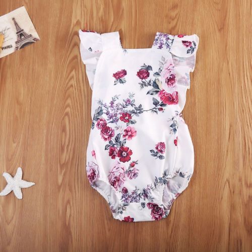 Martina Floral Romper Girls Baby White Floral Haber Baby Baby New Lace Embroidered One Piece