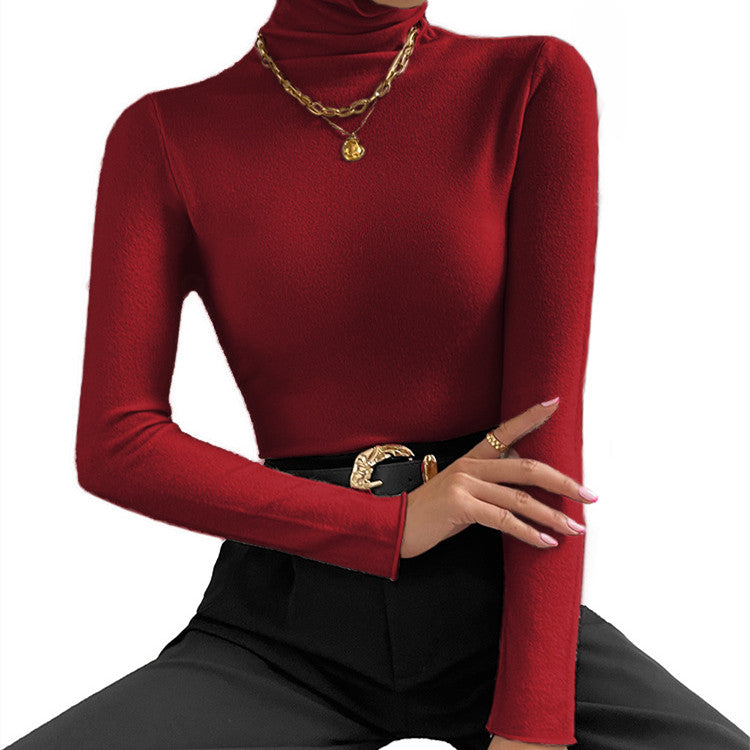 Solid Colour Comfortable Long Sleeve Jumper Women